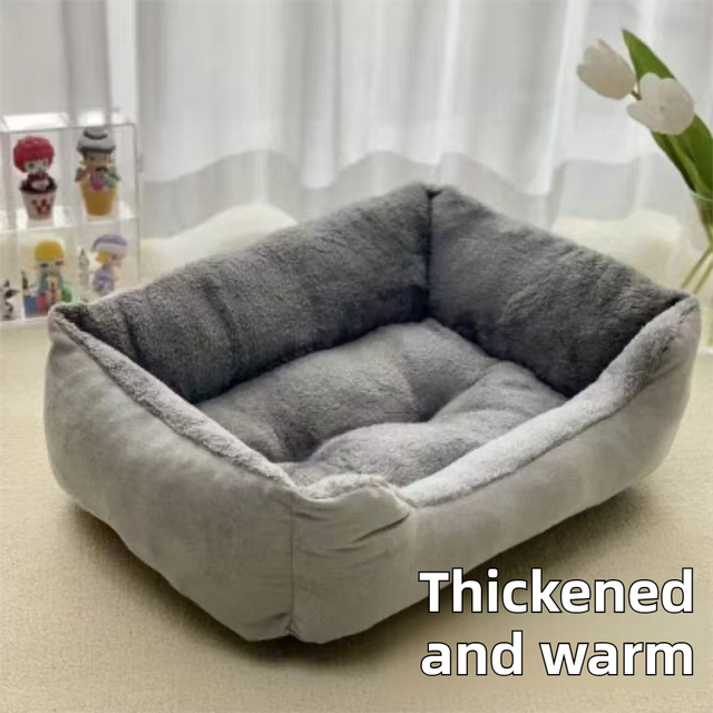 70x50x15CM Grey Premium Plush Pet Bed and Cozy Cushion Mat with Removable Flannel Cover & Non-Slip Waterproof Oxford Bottom for Cats Dogs Car & Home Universal Use