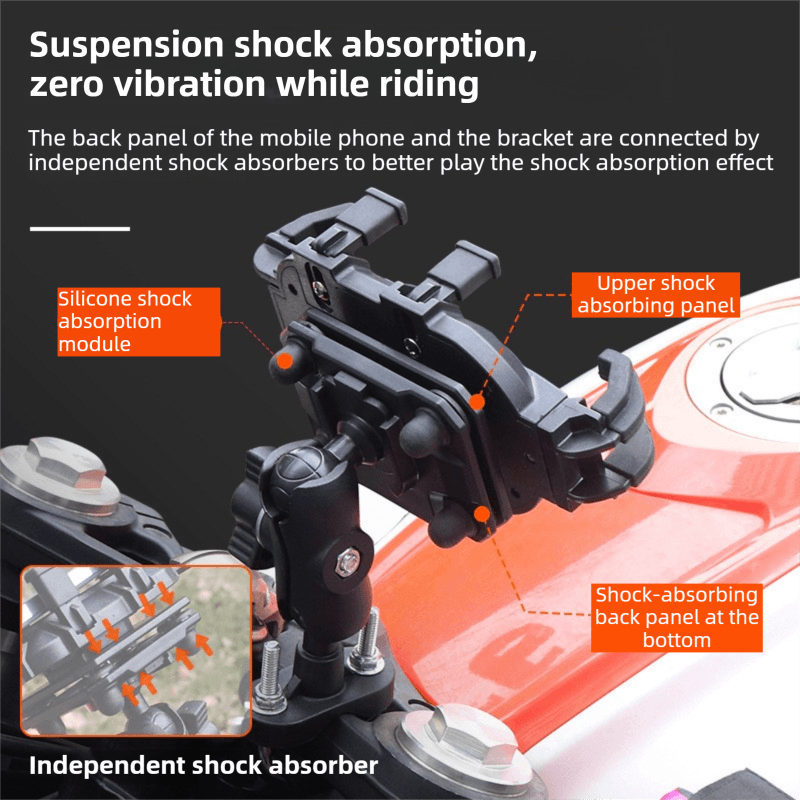 2-Piece Winter Riding Essentials Set 8 Claw Secure Grip Phone Mount Suede Flip-Top Touchscreen Thermal Gloves
