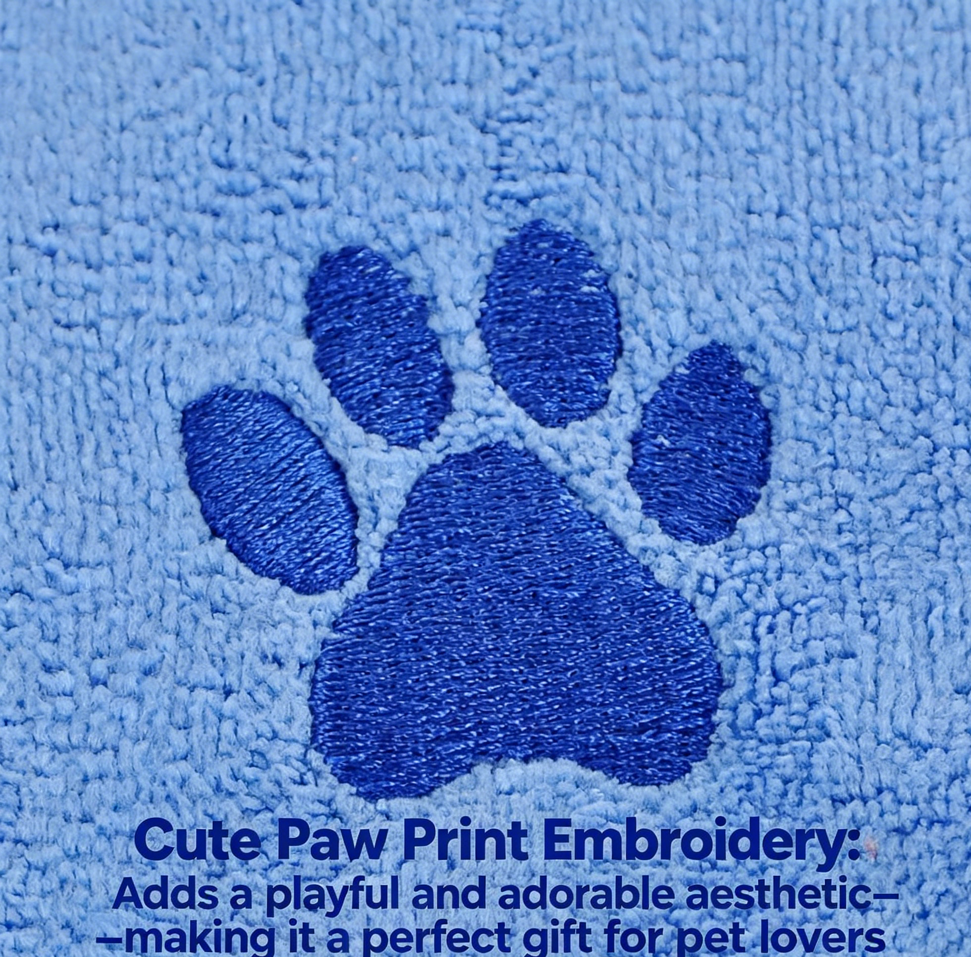 Brown 70*140cm Pet Drying absorbent Towel for Dogs and Cats - Quick Dry Super Absorbent Microfiber Bath Towel with Paw Print Design - Large Size Grooming Towel for Pets