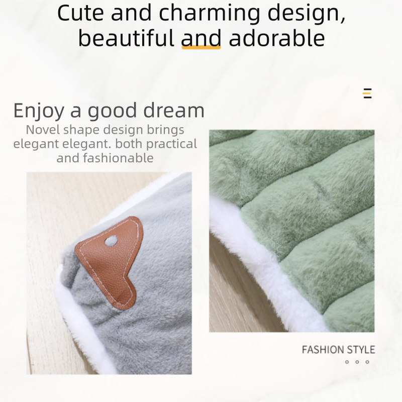 Brown L size Luxury Plush Pet Sleeping Mat, Thickened Warm Pet Bed Cushion for Dogs and Cats, Soft Fabric Pet Sofa Pad with Non-Slip Waterproof Base