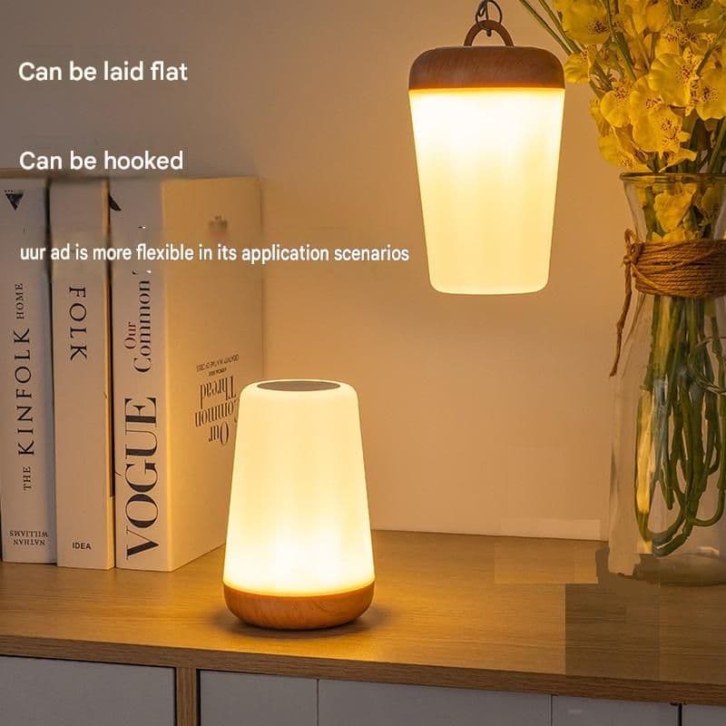 Mood Lights 2 Piece Bedroom Atmosphere Bundle White RGB Rechargeable LED Night Light Vintage Camping Style Wall Tapestry Home Decor Set