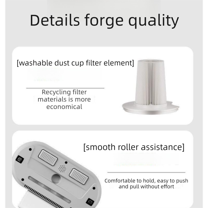 Winter Cleaning Kit White Wireless Dust Mite Vacuum and Purple Double Roller Carpet Brush Combo - UV Light, 500ml Dust Cup, Hot Air Drying, Lightweight PP Carpet Brush for Bed, Sofa and Floor Cleaning