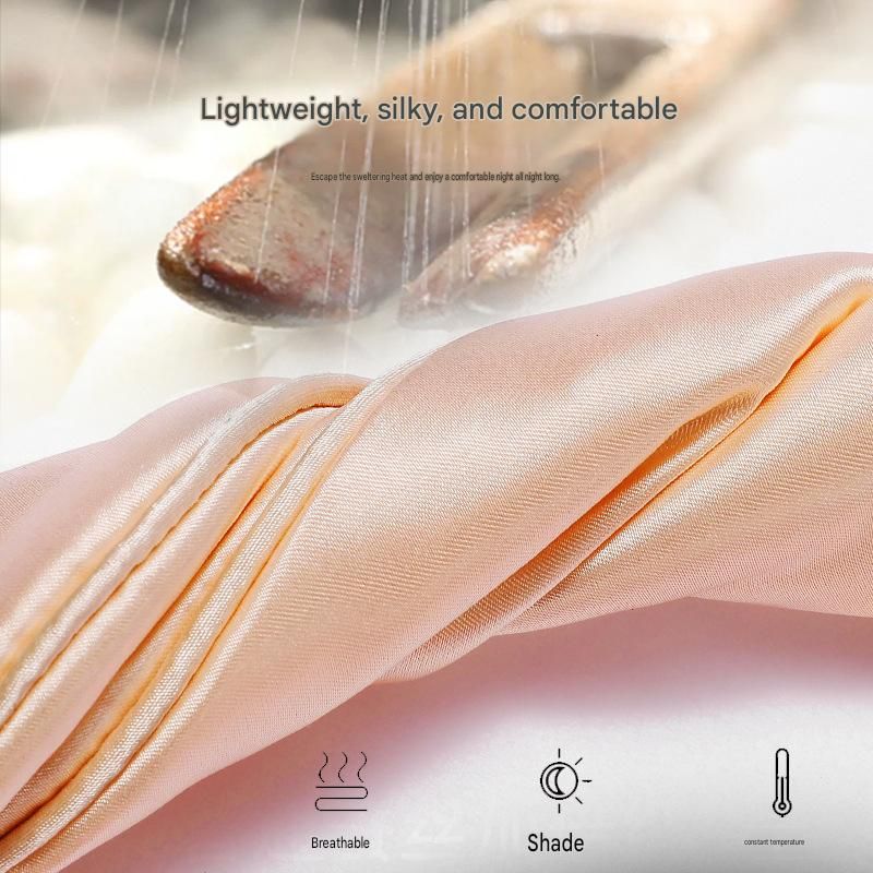 Black Imitation Silk Sleep Eye Mask - Soft Breathable Light Blocking Design with Elastic Strap for Travel, Nap, and Night Sleep Comfort