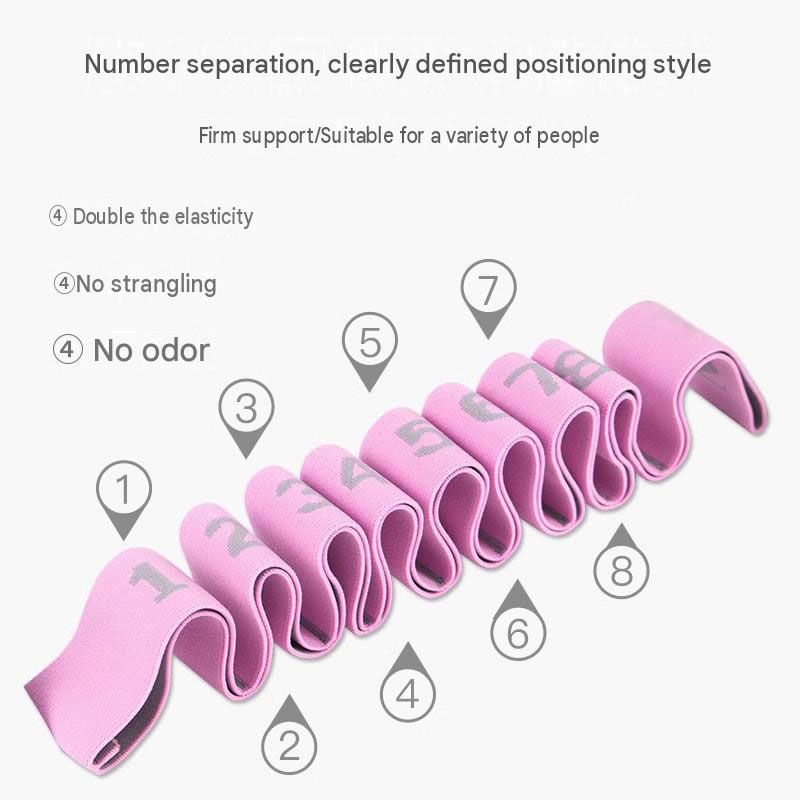8 Grid Yoga Stretching Strap and 20LB Resistance Band Set for Pilates Workout Adjustable Stretch Band with Numbered Positions Glute Training Exercise Band Fitness Equipment for Yoga Dance Flexibility Training