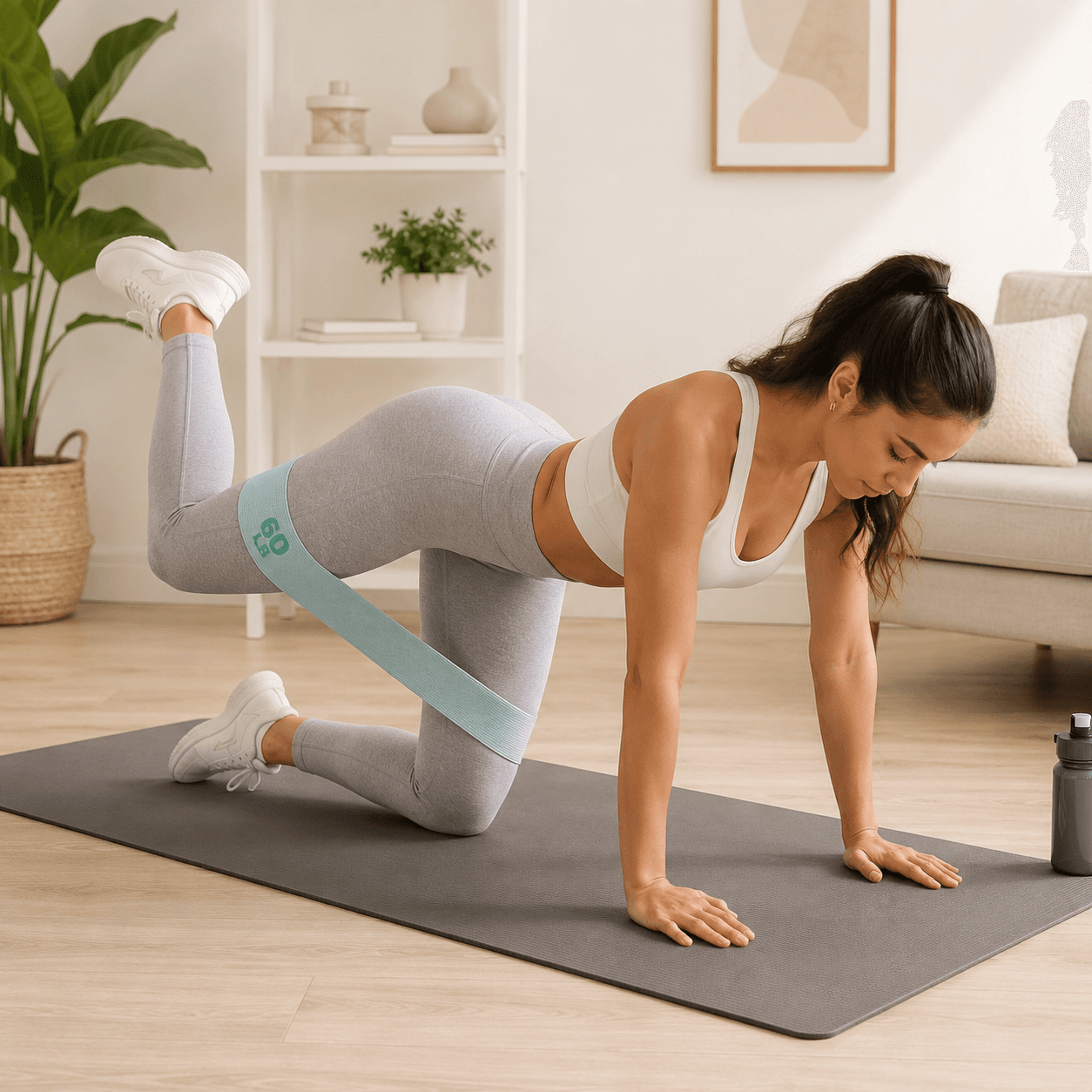 Booty Resistance Band Set 40LB 60LB Fabric Glute Bands for Women Hip Training Pilates Yoga Home Workout Lower Body Strength Exercise