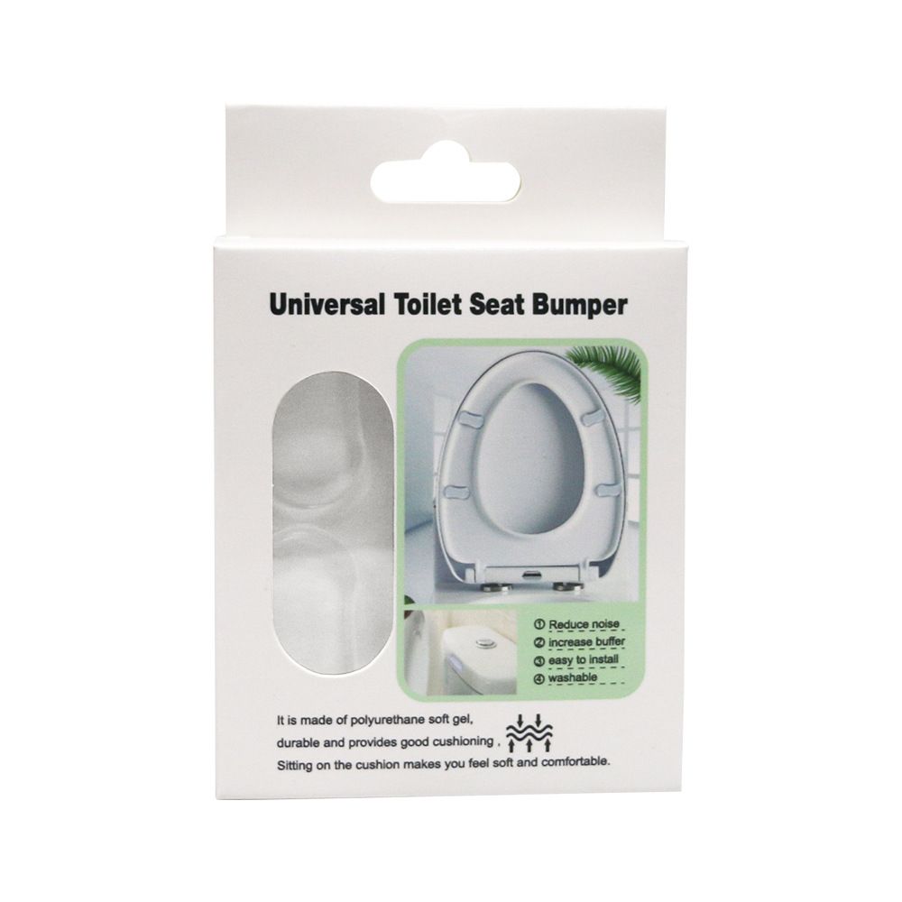 5 Piece Toilet Seat Self Adhesive Bumpers Set - Discreet Clear PU Mute Antislip Gasket, Washable & Reusable, Noise Reduction and Impact Absorption
