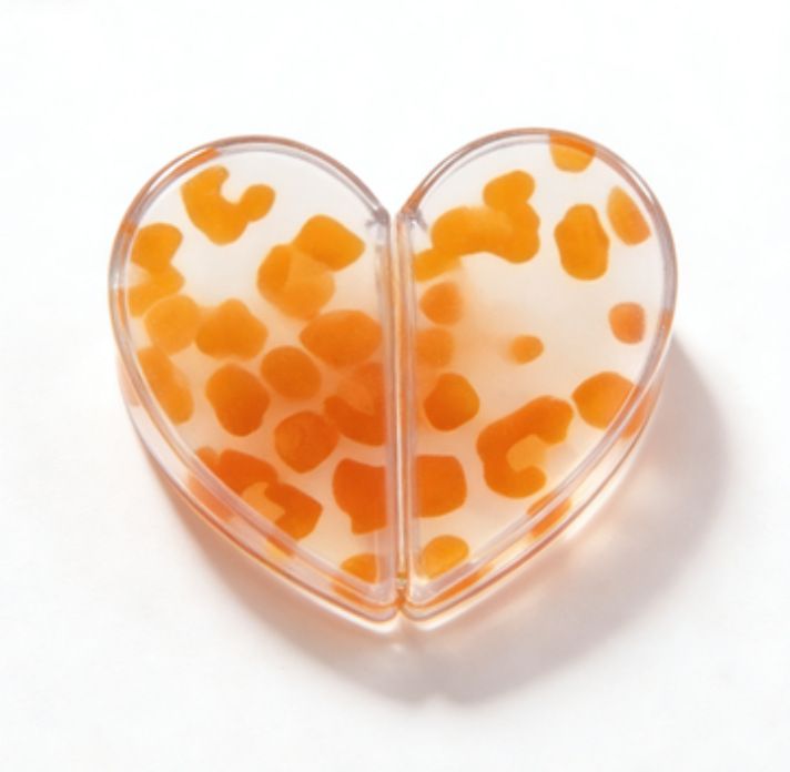 2PCS Leopard Orange Magnetic Heart Hair Clip and Detachable Hair Claw - Secure Lightweight Half Up Styling Clip for Daily Wear and Travel