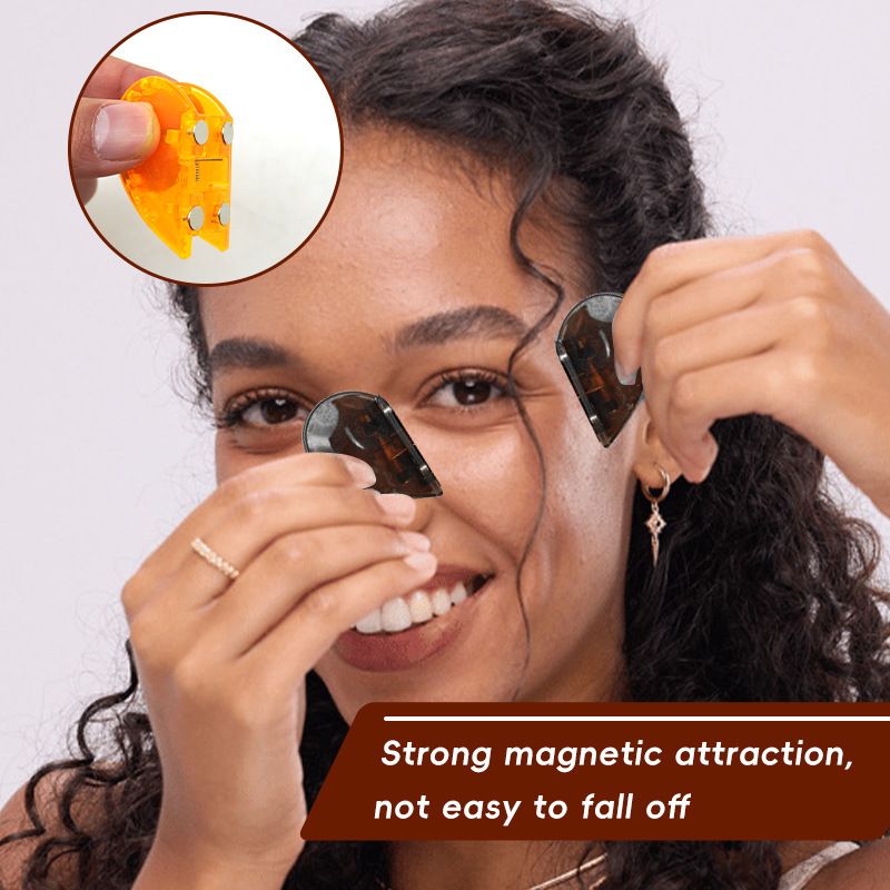 2PCS Leopard Orange Magnetic Heart Hair Clip and Detachable Hair Claw - Secure Lightweight Half Up Styling Clip for Daily Wear and Travel