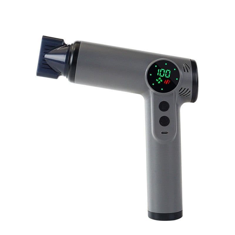 Gray RT301 Rechargeable Cordless Hot & Cold Hair Dryer - 200W Portable Digital Display Blow Dryer with 4 Temperature Settings and Type-C Charging for Travel & Home