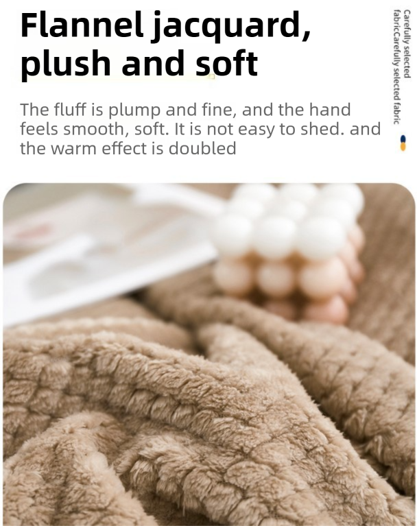 45 x 65cm White Pineapple Grid Plush Blanket - Soft Thick Flannel Jacquard Throw, Fade Resistent & Machine Washable, Lightweight Travel and Spring Summer Bedding