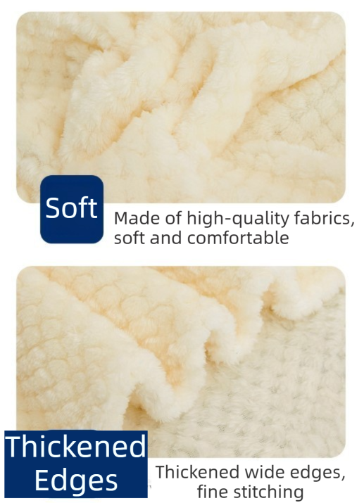 45 x 65cm White Pineapple Grid Plush Blanket - Soft Thick Flannel Jacquard Throw, Fade Resistent & Machine Washable, Lightweight Travel and Spring Summer Bedding