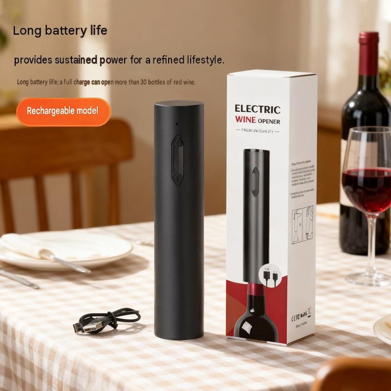 Electric Wine Opener - Rechargeable Automatic Corkscrew , USB-C Fast Opening Bottle Opener for Red Wine, Ergonomic ABS Stainless Steel Design, Home Bar & Party Essential