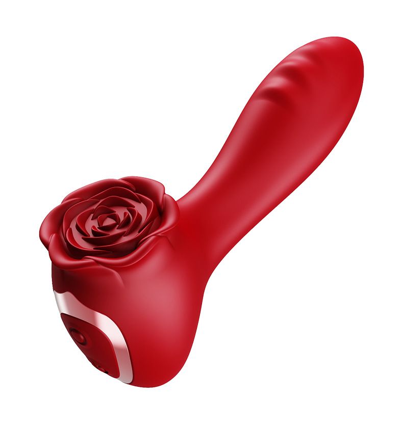 Rose Dual Stimulation Vibrator - 10 Vibration Modes, Rotating Bead Design, IPX7 Waterproof, Low-Noise USB Magnetic Rechargeable Personal Massager