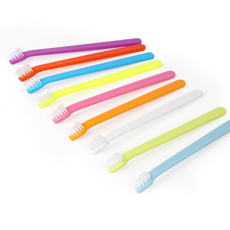 White Pet Toothbrush 5 Pack - PP Single Head Dental Cleaning Brush, Long Handle Oral Care Tool for Dogs and Cats, Easy Everyday Pet Hygiene