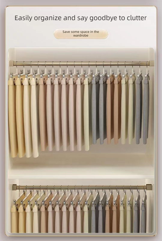 Black Adjustable Pants Hangers 10 Pack - 31 cm Metal Clip Hangers with Non Slip Soft Grip Clips, Space Saving Wardrobe Organisers for Trousers, Skirts and Shorts