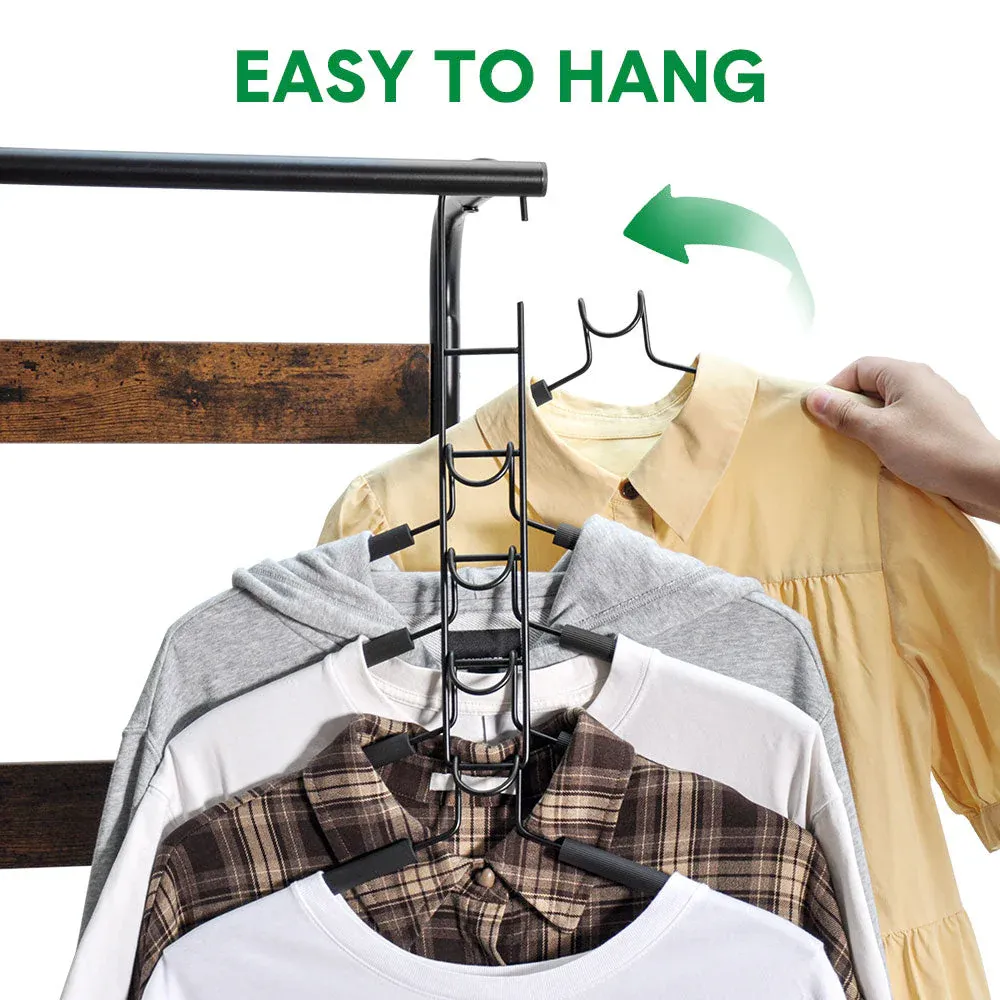 8 Sets Magic Clothes Hangers Detachable 5-in-1 Multilayer Carbon Steel Coat Hanger with Anti-Slip Foam Sleeves Space Saving for Wardrobe Closet Storage