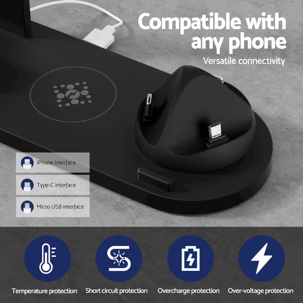 4-in-1 Wireless Charger Multi-function Station 15W Black
