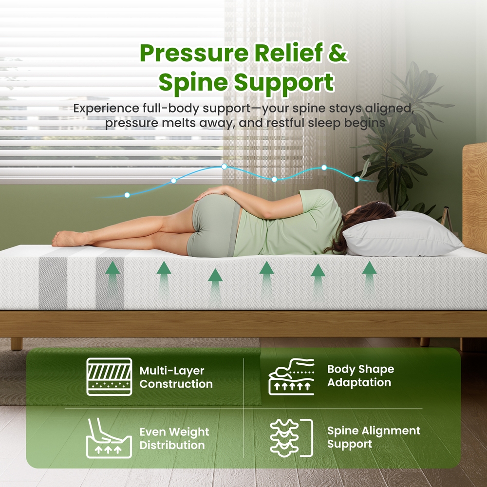 25cm King Single Reversible Gel Memory Foam Mattress BedStory Medium & Firm