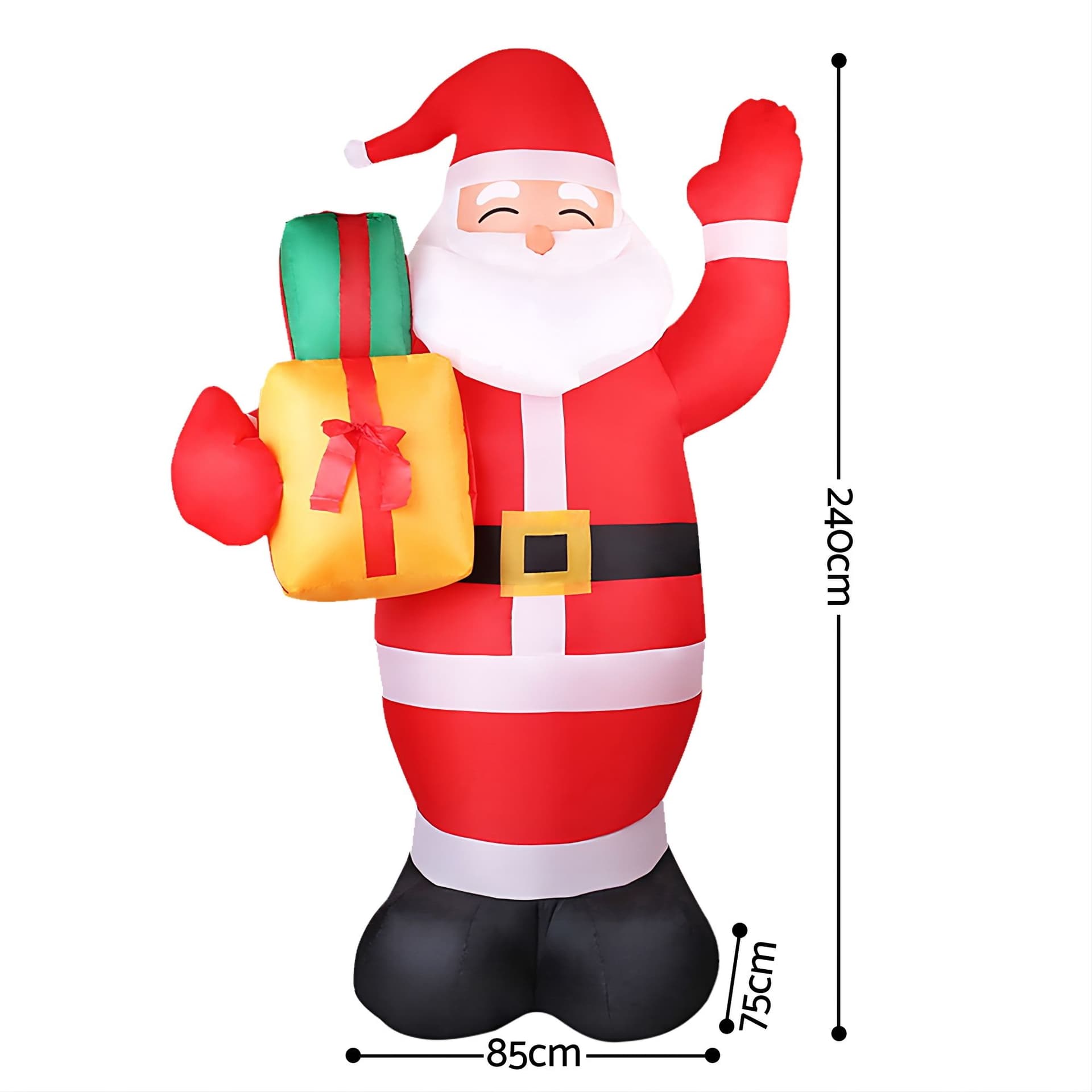 Christmas Inflatable Santa 2.4M Illuminated Water-Repellent UV-Resistant Outdoor Decoration