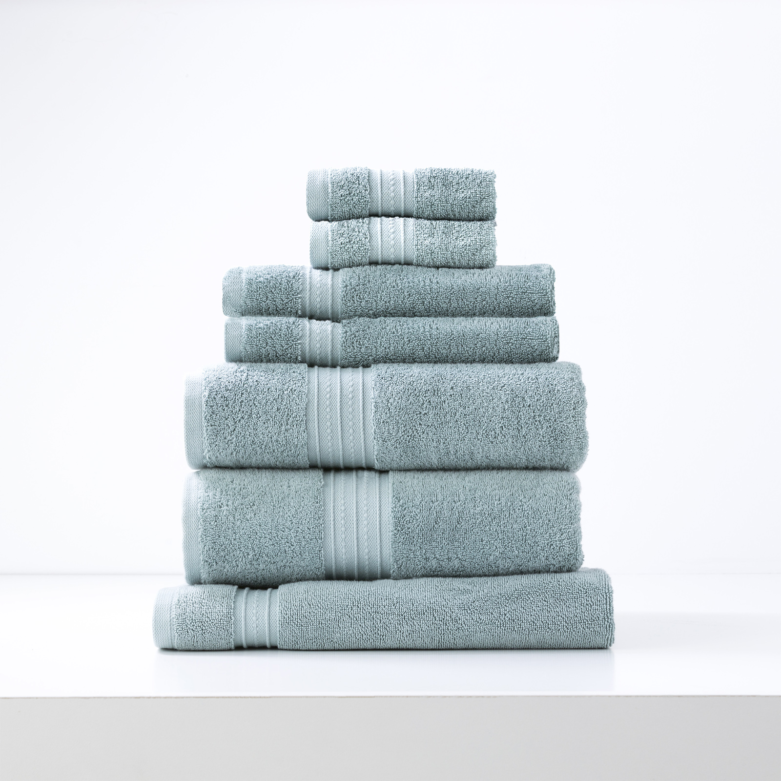 Brentwood 650 GSM Low Twist 7 Piece Gray Mist Bath Set by Renee Taylor