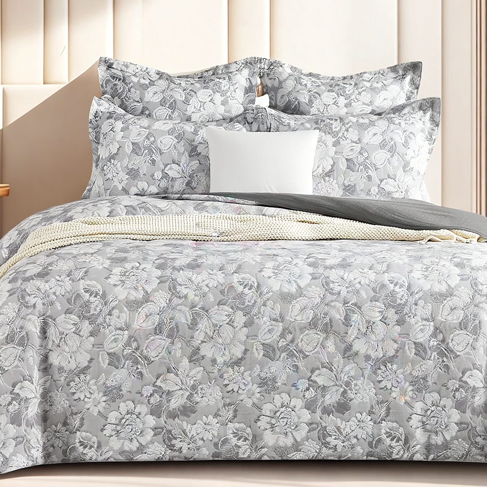 Sigma Charcoal Jacquard European Pillowcase by Renee Taylor