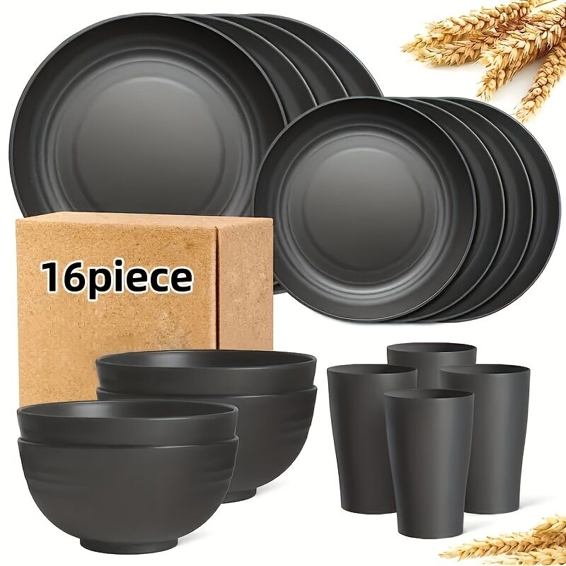 Eco-Friendly Wheat Straw Dinnerware: Stackable Design with Natural Texture, Illuminating the Sustainable Aesthetics of Every Meal