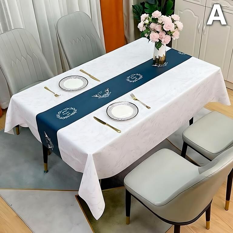 Waterproof Oilproof Washable Heat-Resistant PVC Tablecloth - 5 Patterns & Sizes for Home, Restaurant & Picnic Dining（B,200*138）