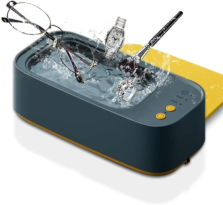 45000 Hz Ultrasonic Cleaner for Glasses Jewelry Dentures with 3 Cleaning Modes, Green