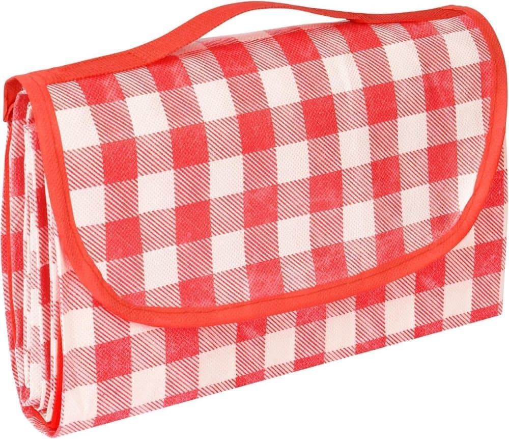 Waterproof Picnic Mat 200x200cm, Foldable with Carrying Handle, Durable for Camping Beach Park Outdoor Activities, Pink