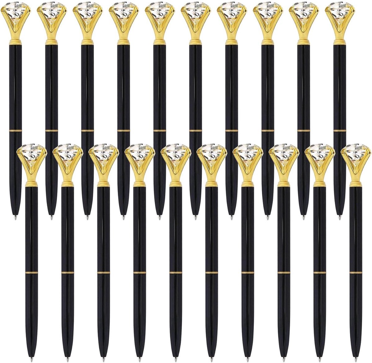 Ballpoint pen - 20 pieces - Metal casing - Black ink - Suitable for weddings, office occasions, etc. - Black