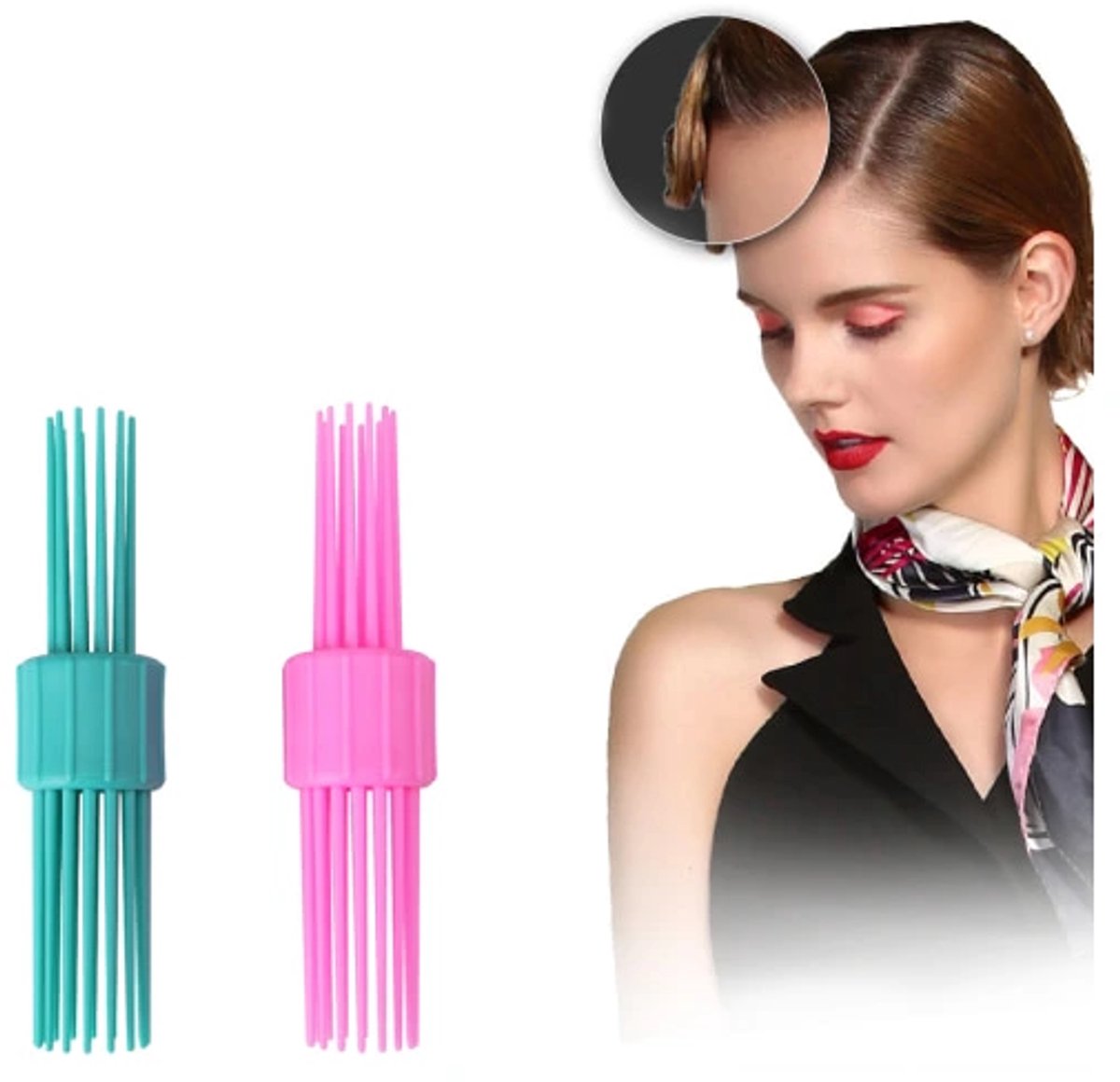 Hairdressing Tool 2-piece – Hair comb + roller curler