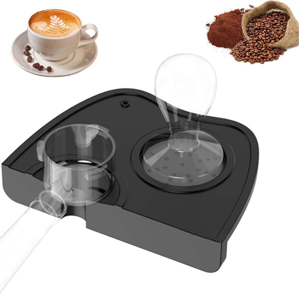 Tamper Mat - Tamping Mat - Tamper Support - Coffee Tamping Mat - Espresso Mat - Silicone - Non-slip - Coffee Tamping Mat - Portafilter Mat - Espresso Machine - Barista Essentials - Ideal Portafilter Accessory for Kitchen Bar Cafe - Black