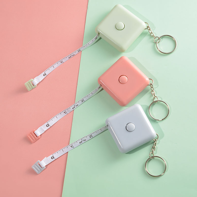 Tape measure - Extendable measuring tape - Small measuring tape - 1.5 m extendable measuring tape for sewing and crafts, body measurements, weaving fabrics - Set of 3 (blue, pink, green)