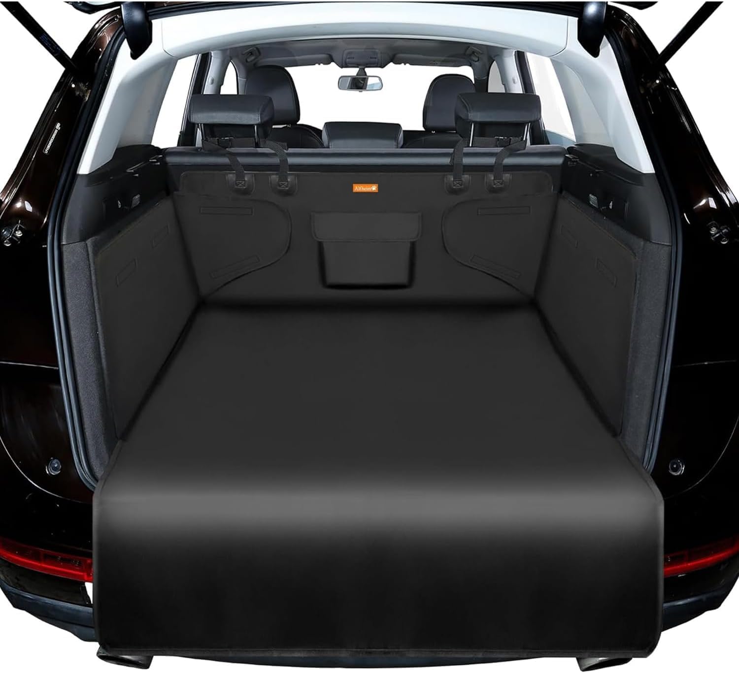 Waterproof Dog Car Boot Liner with Non-Slip Backing, Washable Pet Cargo Cover for Small and Medium Cars and SUVs, Black