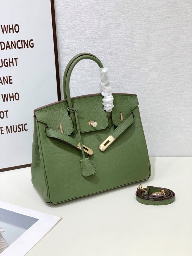 2025- Euro-american Elegant Crocodile Leather Handbag Bag - Birkin 30,olive colour ,palladium Hardware