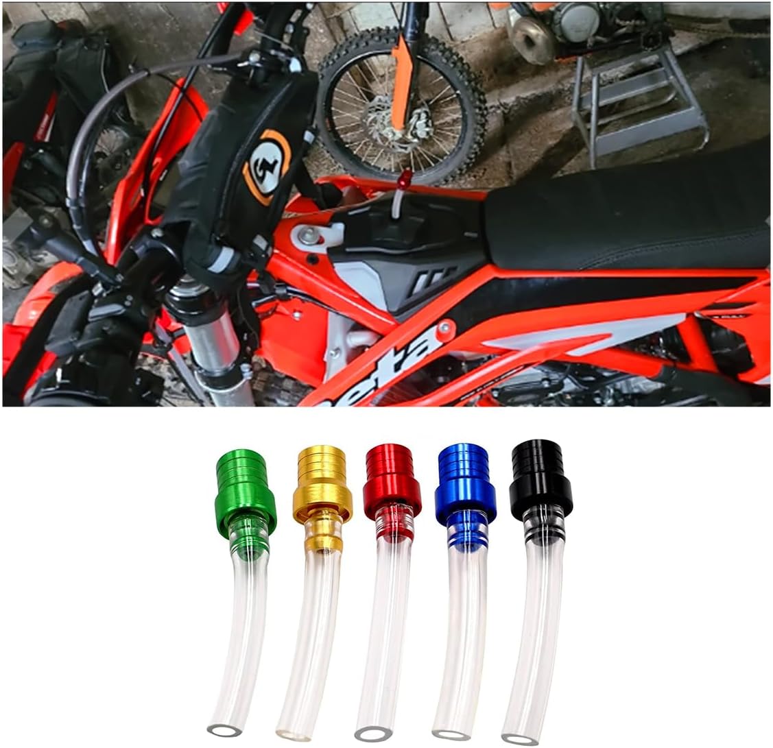 5PCS Motorcycle Gas Fuel Tank Cap Breather Hose, Universal CNC Gas Cap Valve Vent, Breathing Valve Tube Compatible with ATV Quad CRF YZF RMZ KLX DRZ Pit Dirt Bike Motorcycle