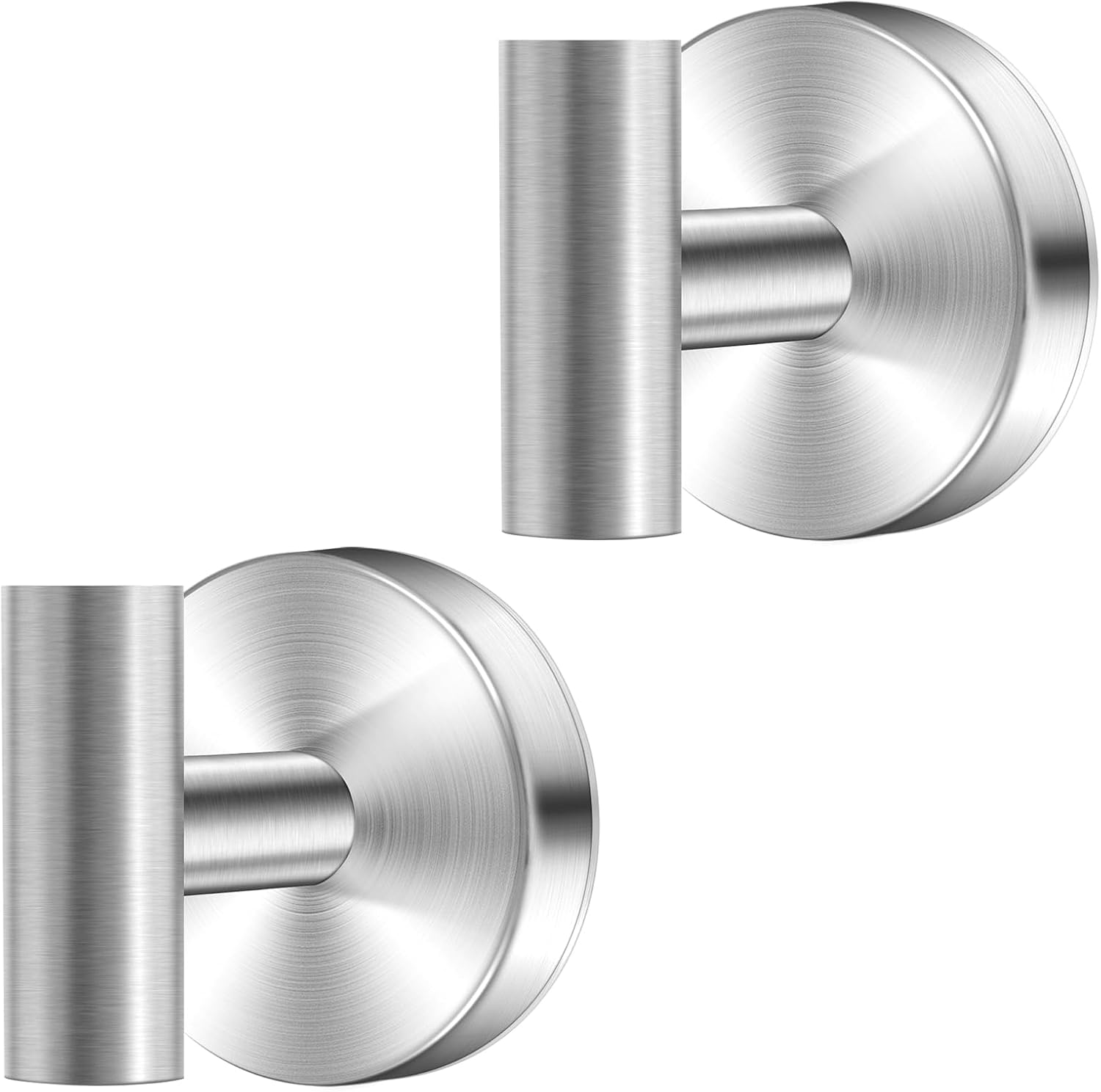 2 Pack Heavy Duty Sucti Cup Hooks - No Drill Shower Hooks for Bathroom, Kitchen & Glass Doors, Wall-Mounted Towel Holder, Hanging Hanger for Robes, Strg Hold Tile, Window, Mirrors - Silver