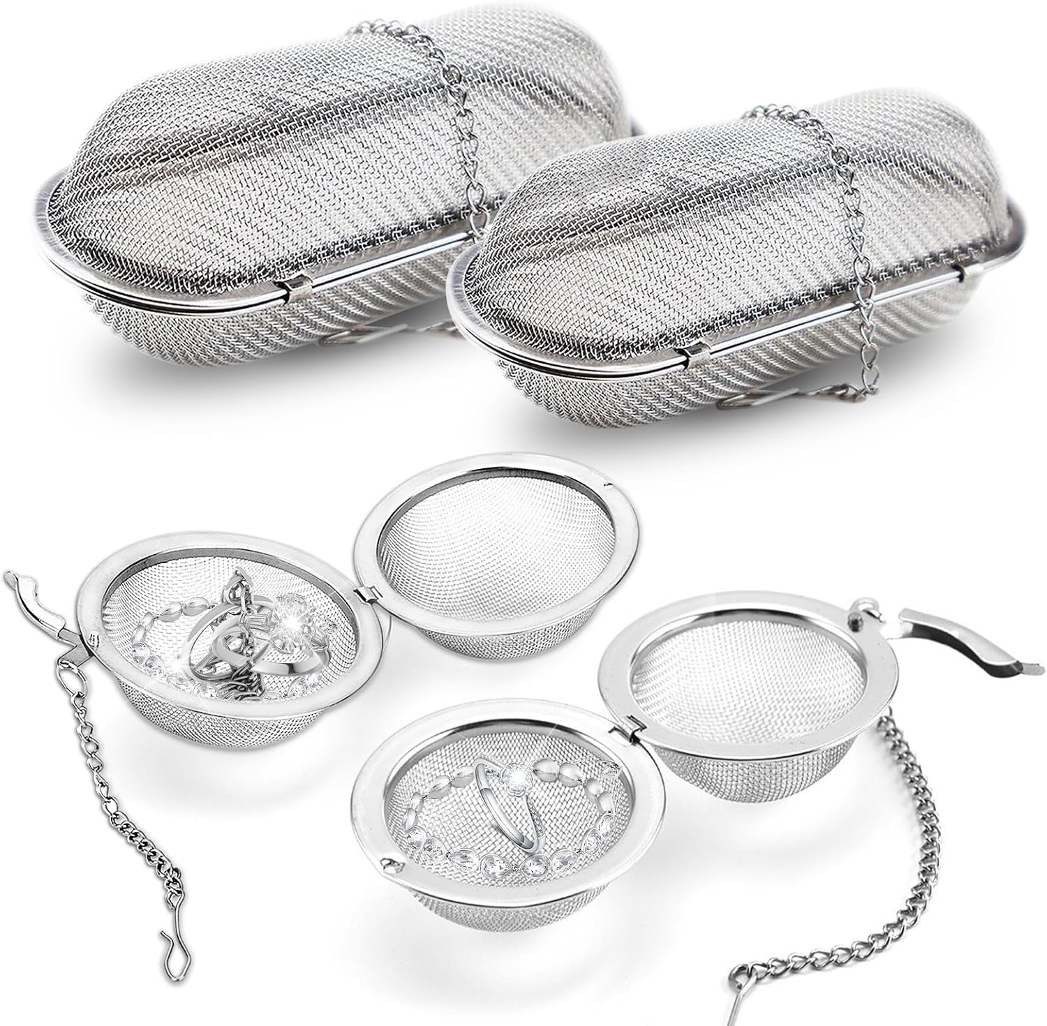 Ultrasonic Cleaner Basket, Stainless Steel Basket for Ultrasonic Jewelry Cleaner, Jewelry Steam Cleaner Basket Small Parts Washing Basket for Jewelry, Watch Parts