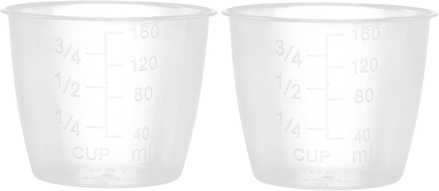 2 Pack Transparent 3/4 Cup Double Rimmed Pet Food Measuring Cups for Dog Food and Rice