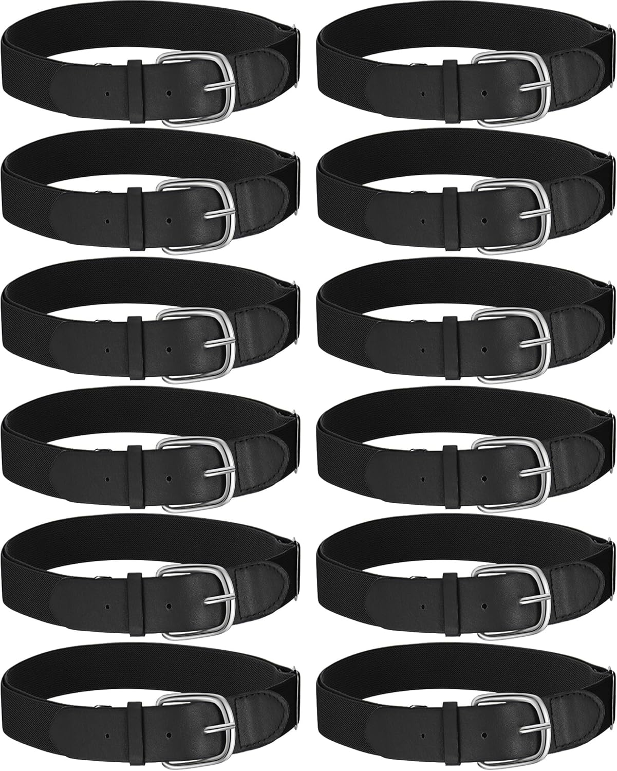 12 Pcs Baseball Belts Softball Belts Bulk for Adult and Youth Adjustable