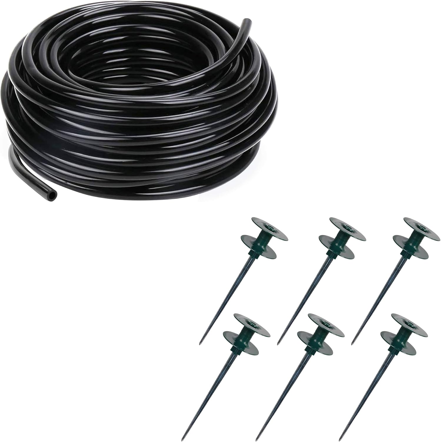 50 FT Distribution Tubing + Garden Hose Guide Spike