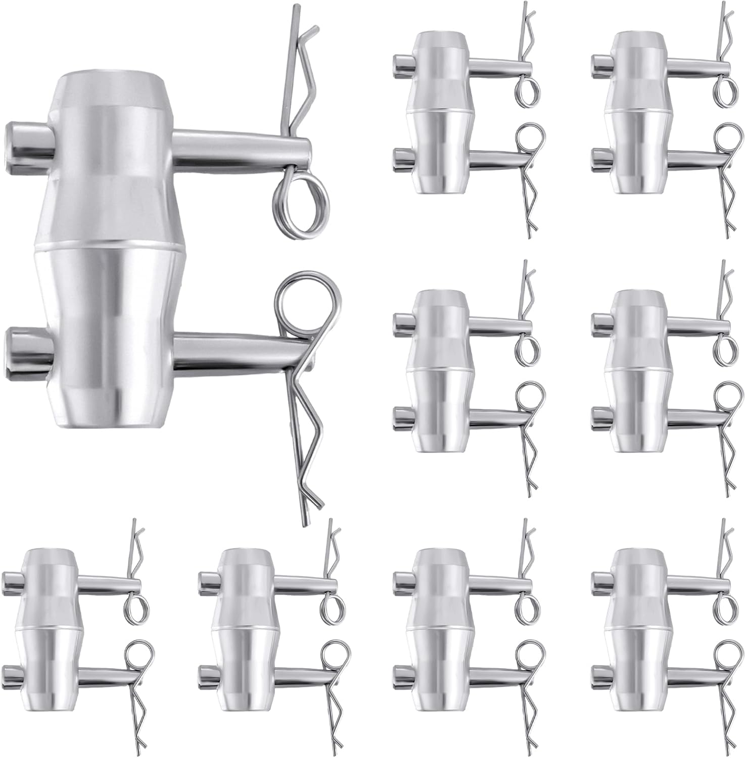 8 Pack Double Ended Conical Coupler with Clips Pin Truss Clamp DJ Stage Lighting Truss Pipe Connector Trusses Parts Stage Lighting Accessories Fit F34 F33 Pipe 50mm