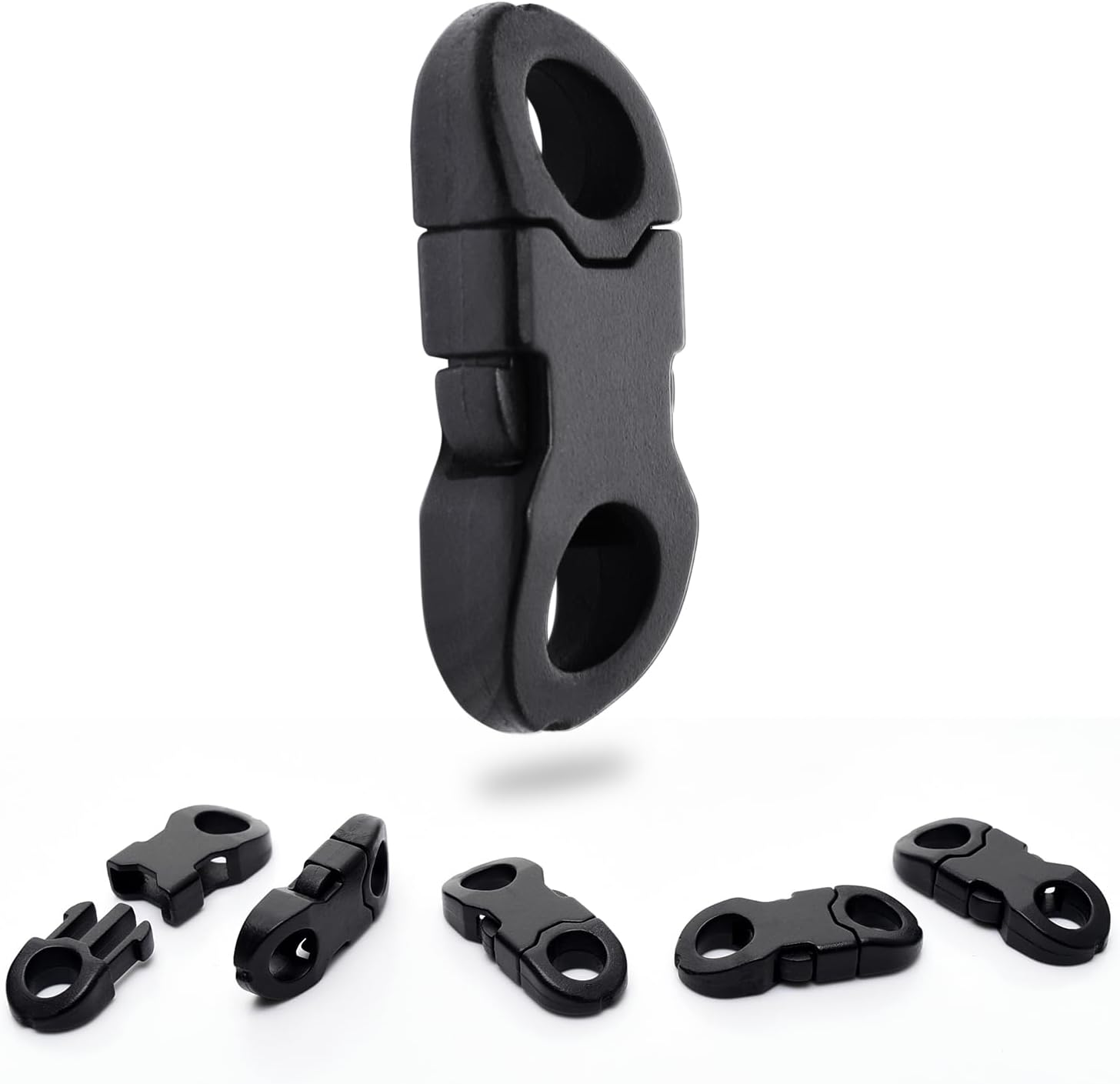 CooBigo 25 Pack Mini Breakaway Buckles, 6mm Side Release Plastic Buckle for Paracord Bracelet Clasp, Paracord Anklet, Braided Necklace, Cameras Strap Rings Accessories
