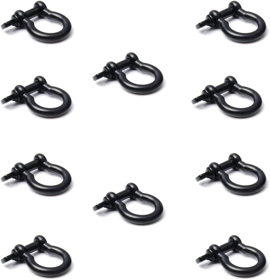 CooBigo Metal Silver Bow Shackle for Emergency Survival Paracord Bracelet Parachute