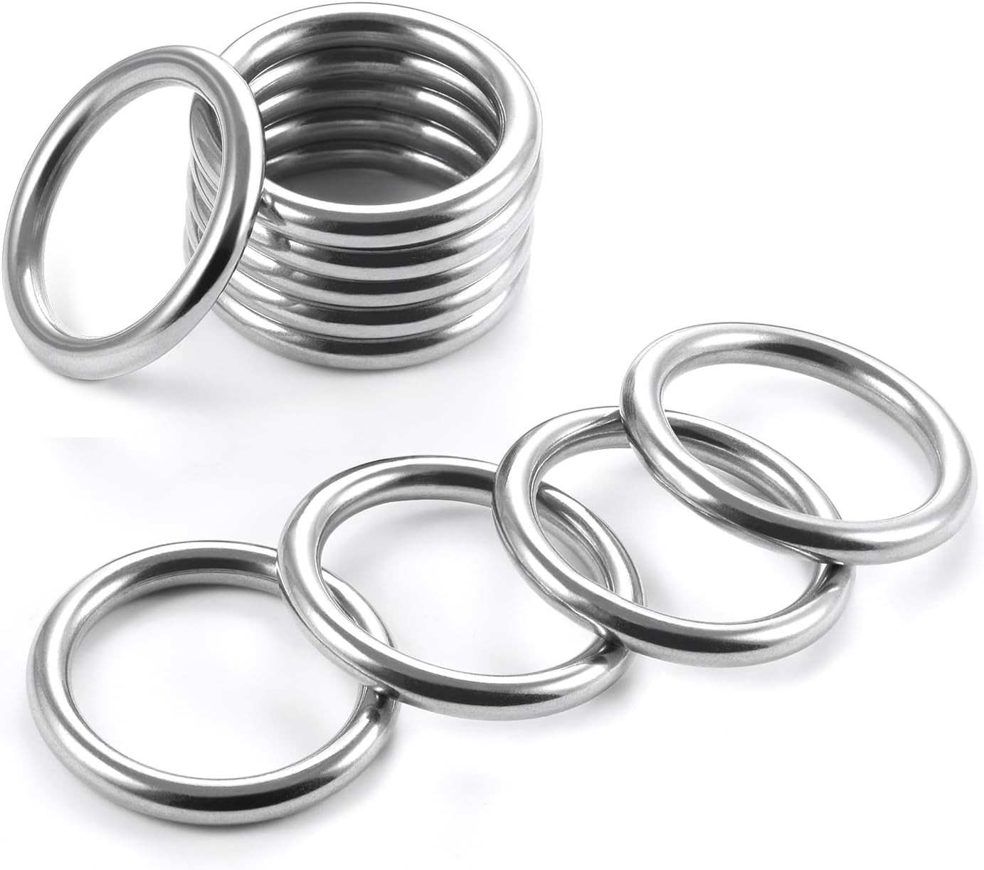 CooBigo 15pcs 1 Inch Stainless Steel Ring Buckle, Metal O Rings Buckles, Solid Welded Loop for Dreamcatcher Keyrings, Dog Collars, Macrame, Hanging Strap Slings