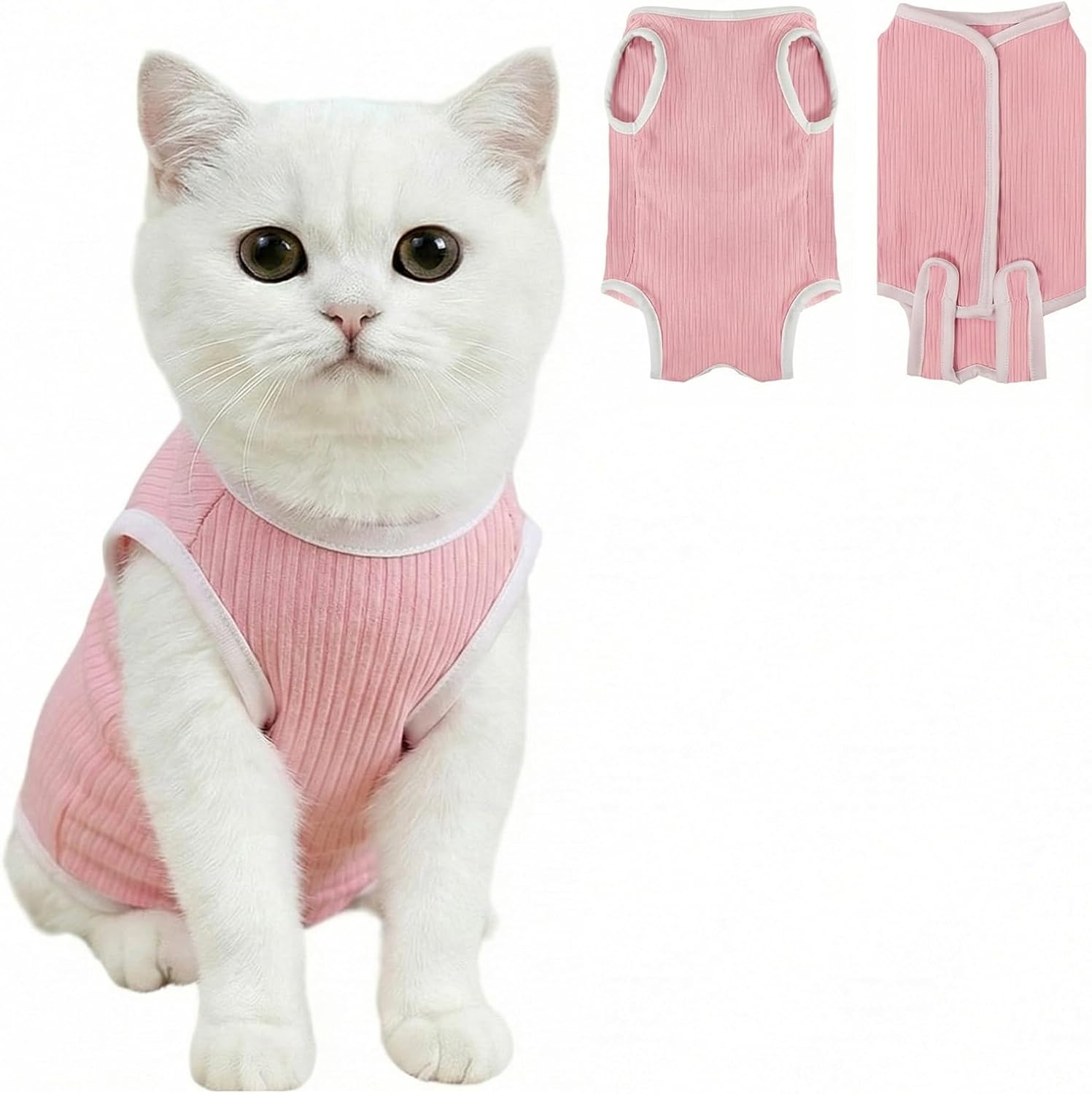 Cat Recovery Suit Cat Onesie, Breathable Anti-Licking Cat Surgery Recovery Suit Female, Kitten Spay Recovery Suit for Cats After Surgery, Cats Surgical Body Suits for Abdominal Wounds