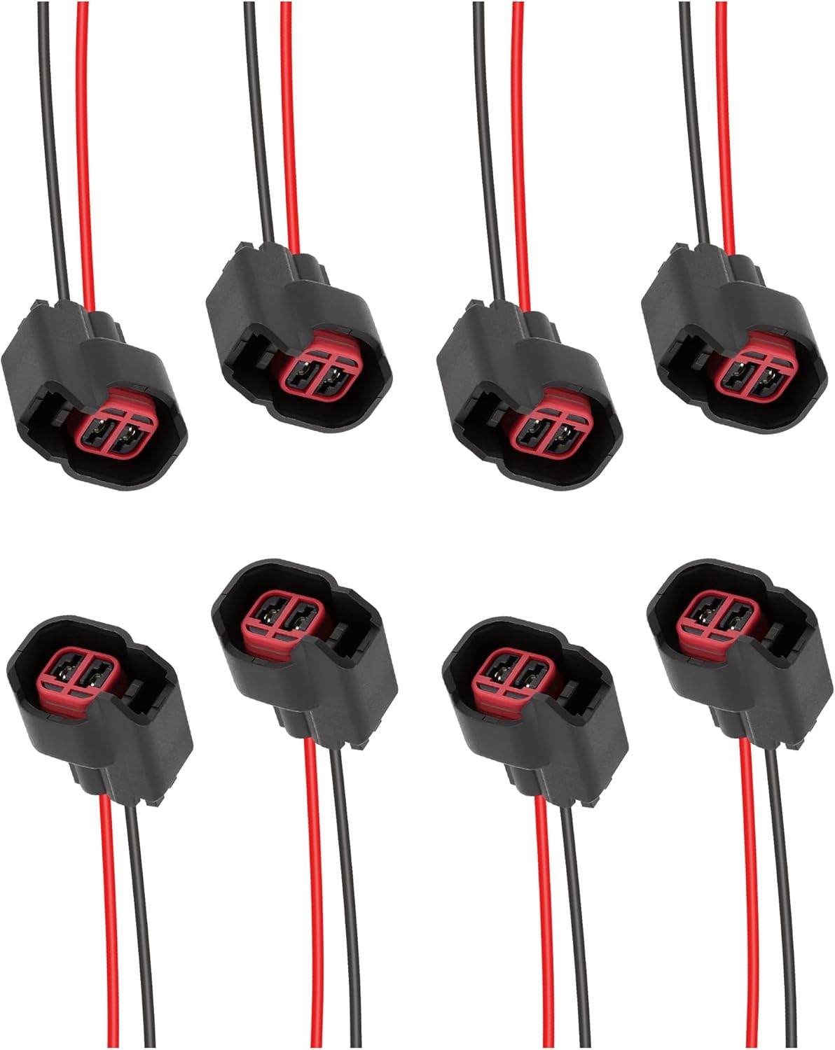 8 PCS Fuel Injector Connector Pigtail,Fuel Injectors Set of 8 Replace OEM# 5013995AA,5161919AA,Car Accessories Fuel Injector Wiring Harness Compatible with Dodge,Ford,Chevrolet (8PCS)