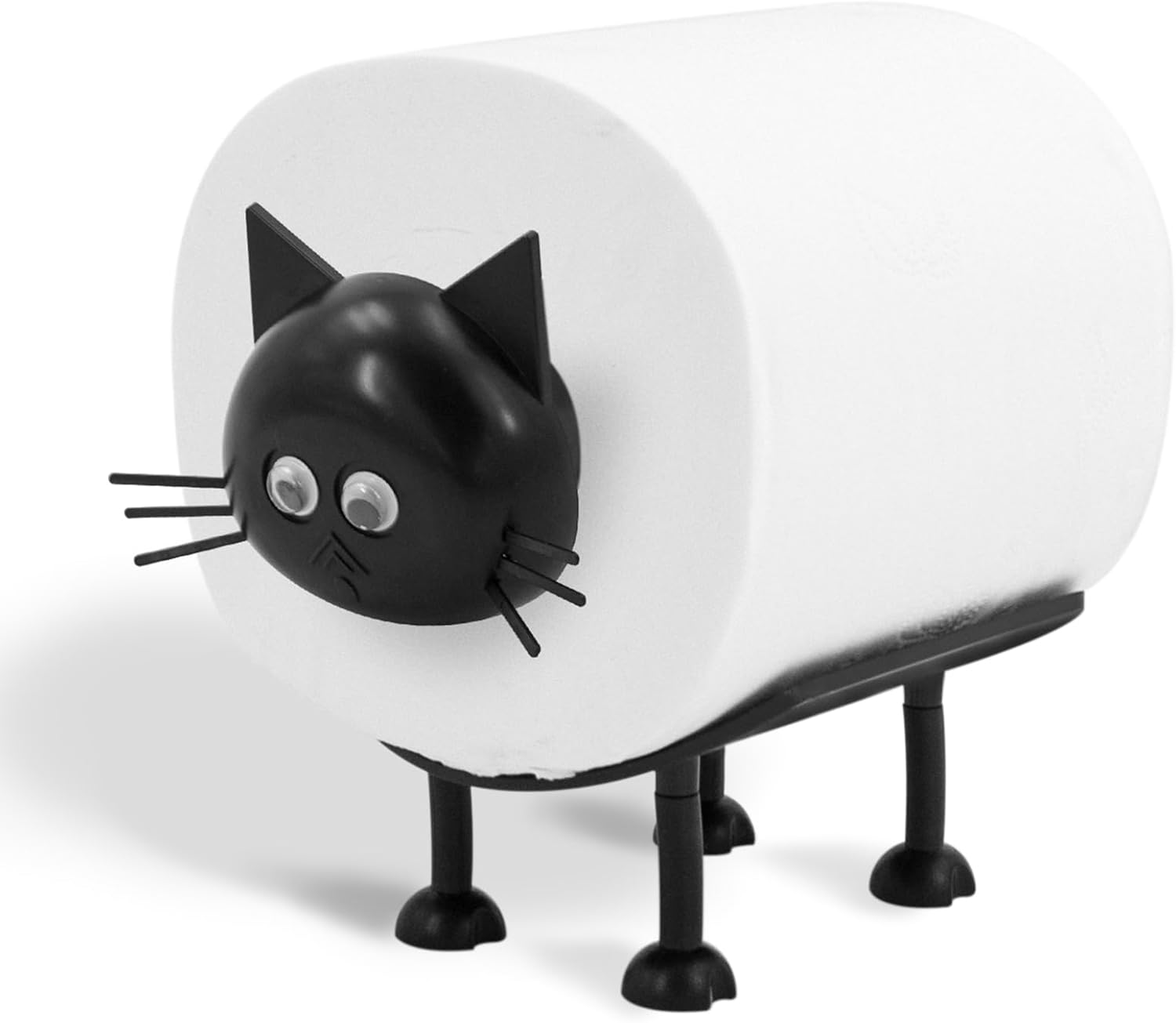 Cat Toilet Roll Holder: Tissue Paper Storage Stand - 3D Printed Black Loo Holder Bathroom Set for Shelf Housewarming Gift Decor (Cat-1Pcs) Cat-1pcs