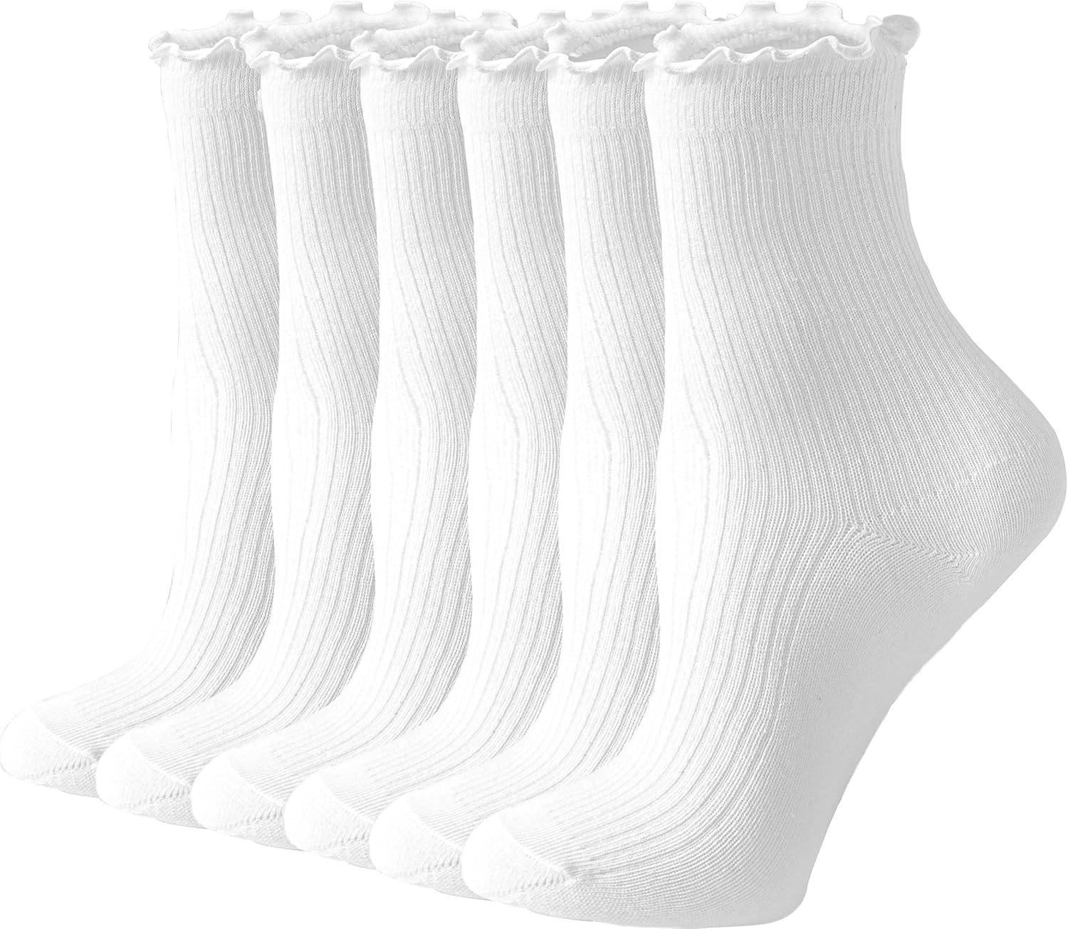 Womens Ruffle Socks Cute Frilly Ankle Socks Quarter Crew Socks for Women Girl