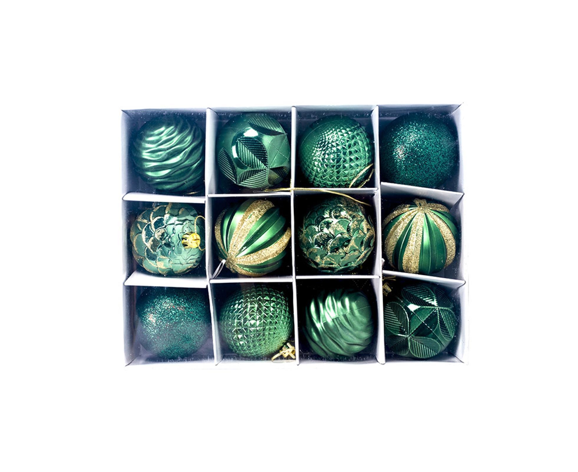 1 Box Glitter Ball Eco-friendly Waterproof PVC Decorative Glitter Baubles Supplies for Home-Green